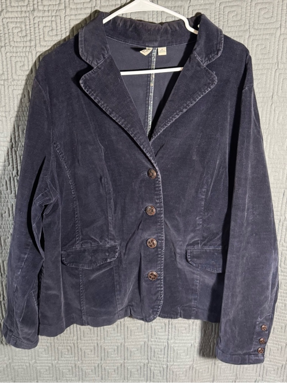 St. John’s Bay Jacket Women’s 1x Black Curdaroy Cotton Blend Stretch